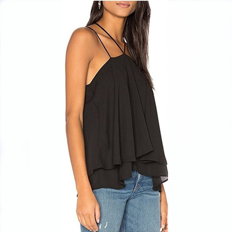 New Strap Chiffon Top