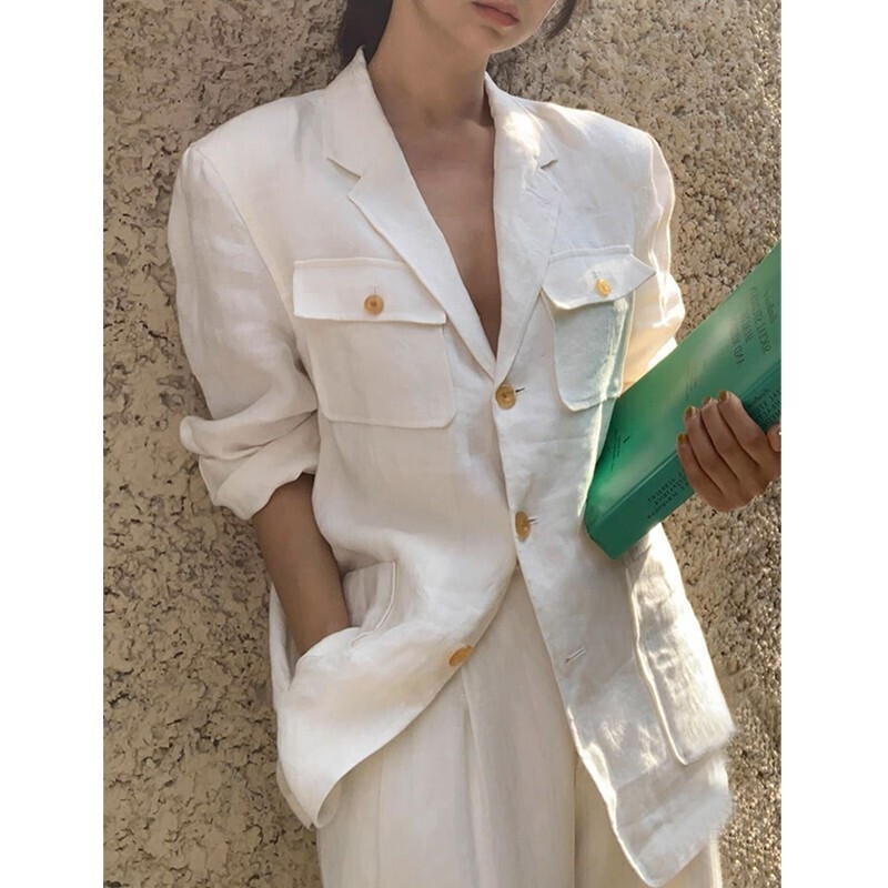Linen Jacket  or Pants  Korean Style Sold Seperately