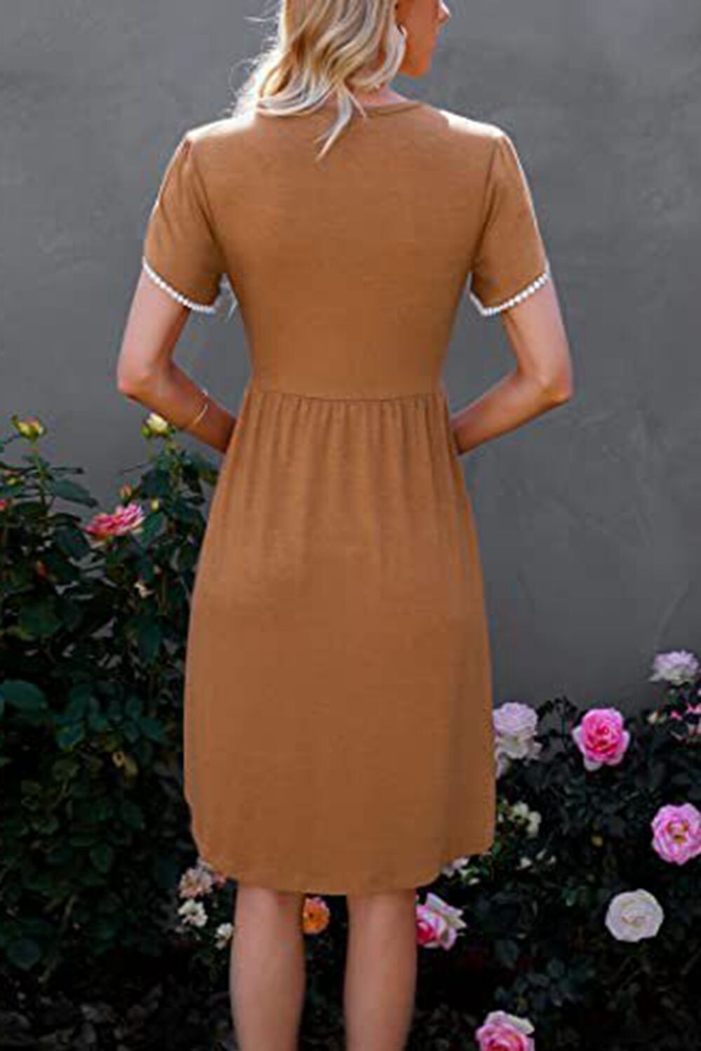 Round Neck tulip sleeve dress