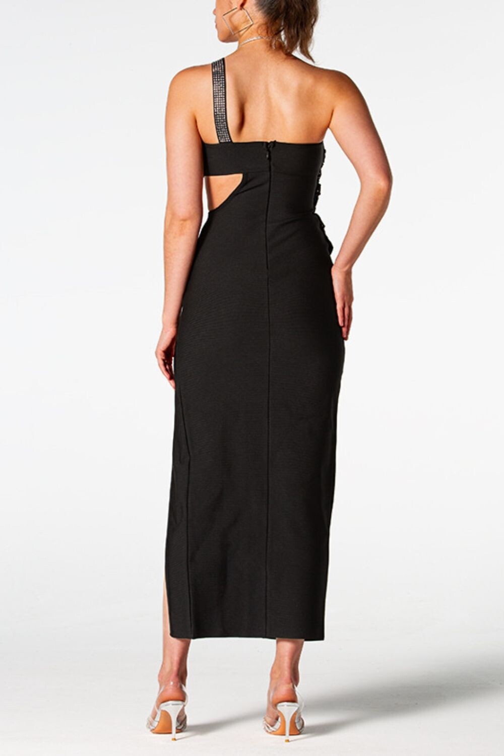 One Shoulder Cutout Maxi Dress