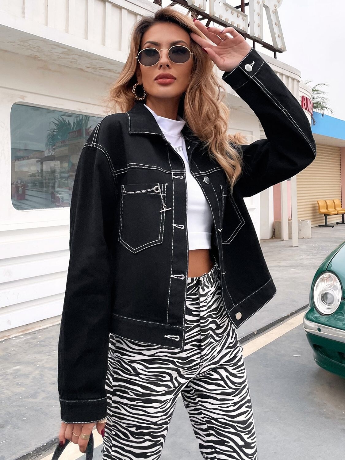 Collared Denim Jacket