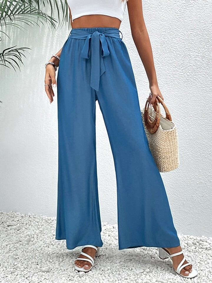 Tie Waist Wide Leg Pants