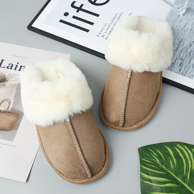 Faux Suede Center Seam Slipper