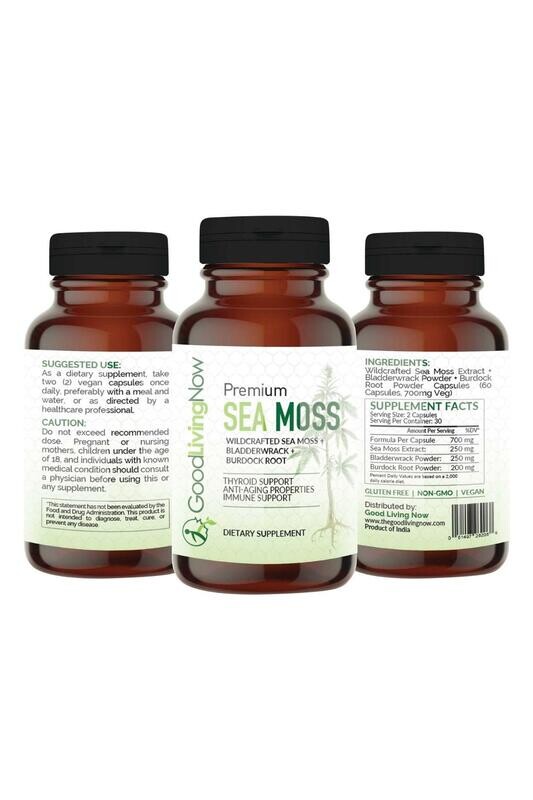 (3 PACK) Sea Moss (Wildcrafted), Bladderwrack &amp; Burdock Root