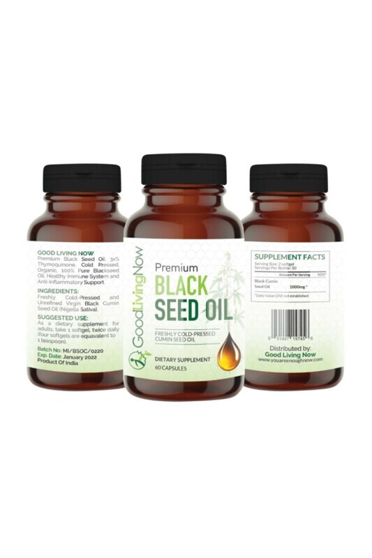 (3 PACK) Black Seed Oil Capsules (Cold Pressed &amp; Unrefined Virgin)