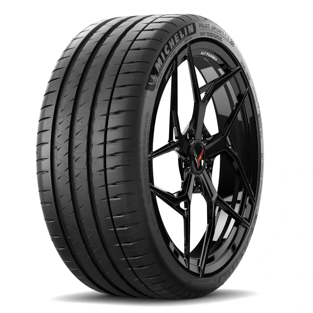 ALT12 Forged Gloss Black Wheel and Tire Package for C8 Corvette