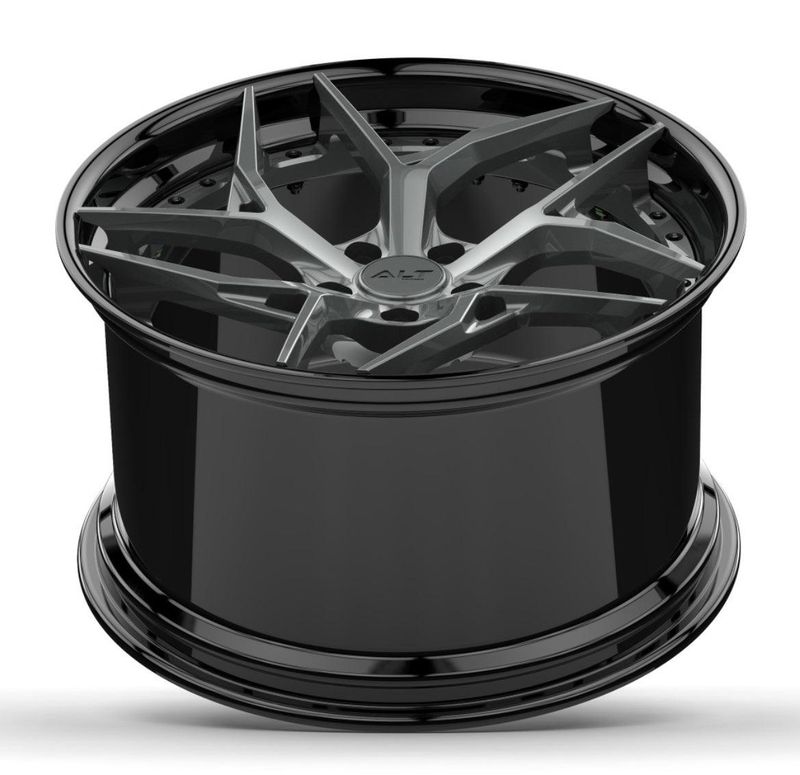 ALT DL12 Forged 2 Piece Gloss Gunmetal with Gloss Black Lip wheels for C7 Corvette Z06 / Grand Sport