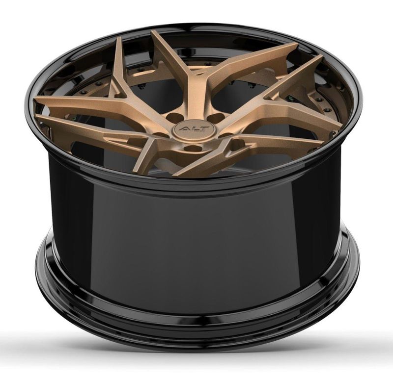 ALT DL12 Forged 2 Piece Satin Bronze with Gloss Black Lip wheels for C7 Corvette Z06 / Grand Sport
