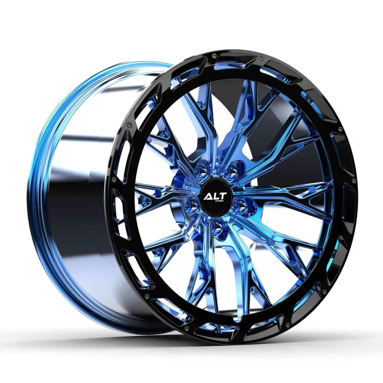 ALTR10 Forged Chrome Blue wheels for C8 Corvette Z06 / E-Ray