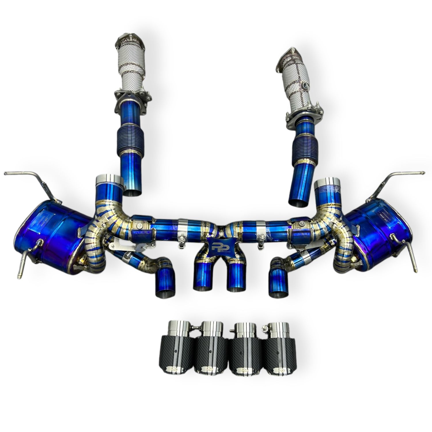 Blue Pure Performance Z Titanium Exhaust for C8 Corvette Z06