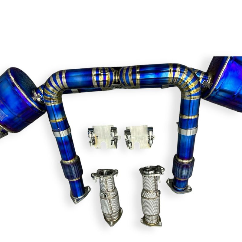 Pure Performance Blue Titanium Exhaust for C8 Corvette Base / Z51 / OEM Valves