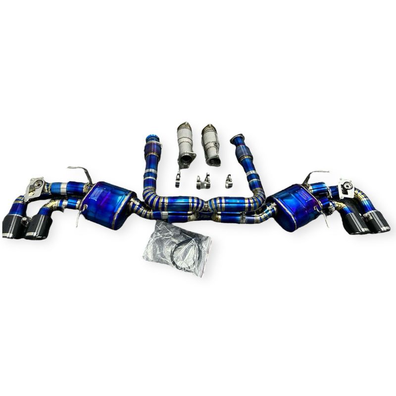 Pure Performance Blue Titanium Exhaust for C8 Corvette Base / Z51 / OEM Valves