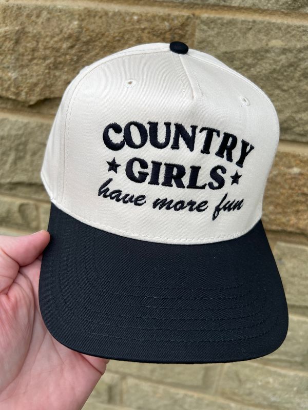 Country Girls Have More Fun Canvas Trucker Cap