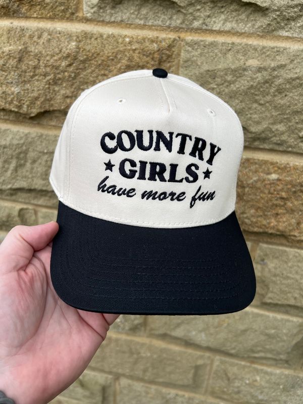 Country Girls Have More Fun Canvas Trucker Cap