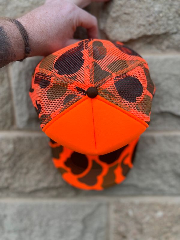 Country Roads Foam Orange Camo Trucker Cap