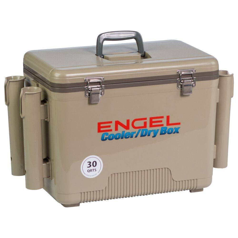 30Qt w/ 4 Rod Holders Tan Engel Ice/Dry Box
