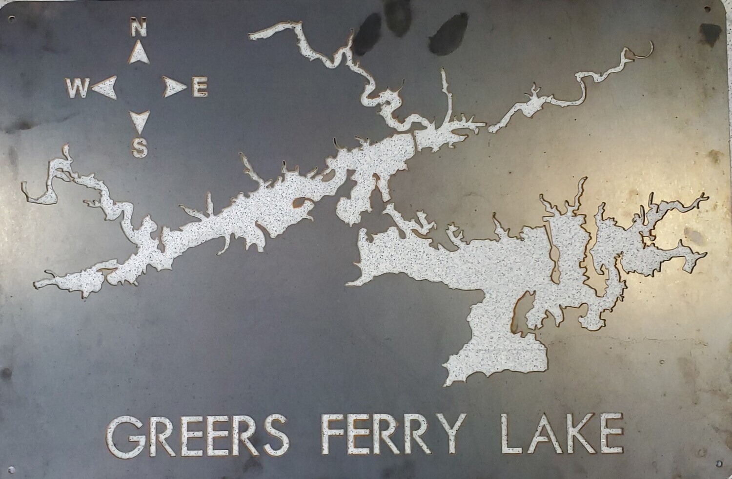 Lake Signs, Color: Bare Metal, Size: Greer&#39;s Ferry