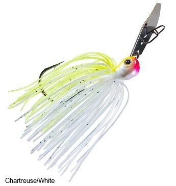 Jack Hammer Chatterbaits, Color: Chart/ White, Size: 3/8 ounce