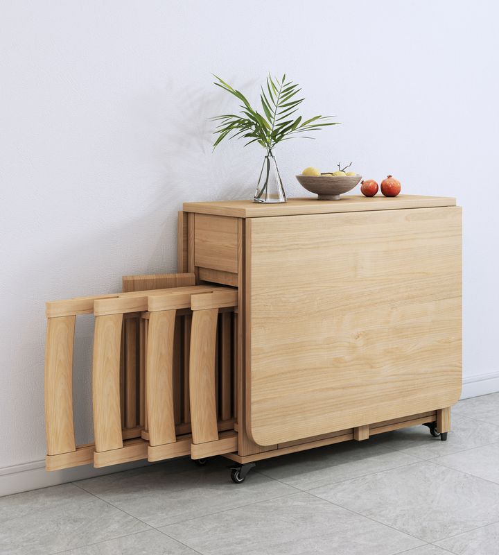 Foldable Dining Table with 4 chairs - wood