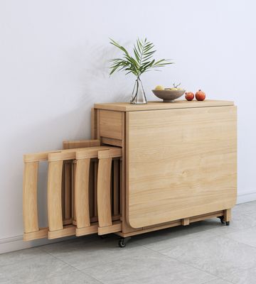 Foldable Dining Table with 4 chairs - wood