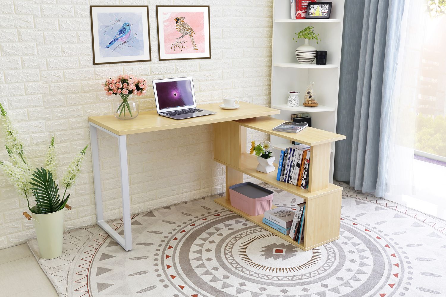 Desk with Shelves - Rotatable
