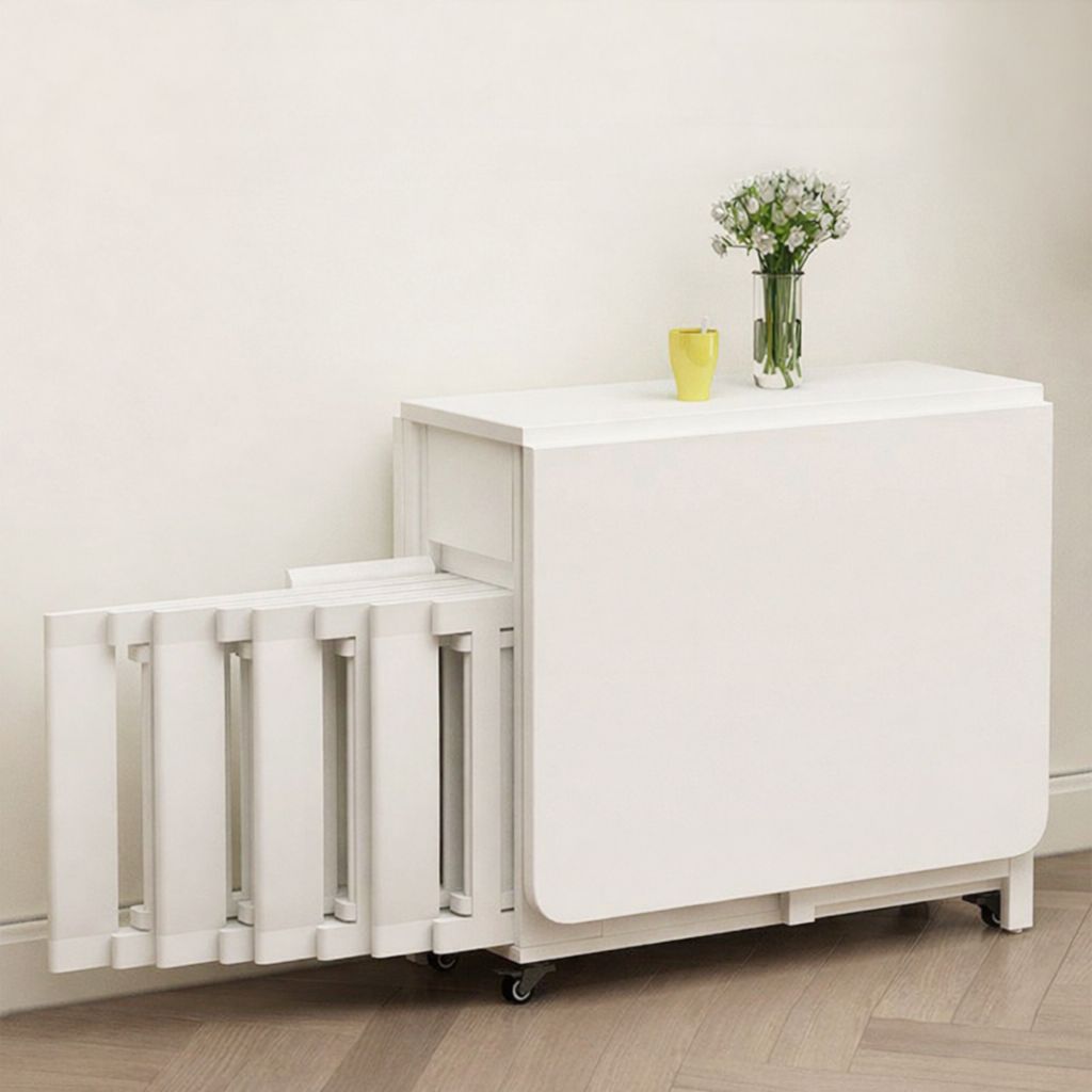 Foldable Dining Table with 4 chairs - White