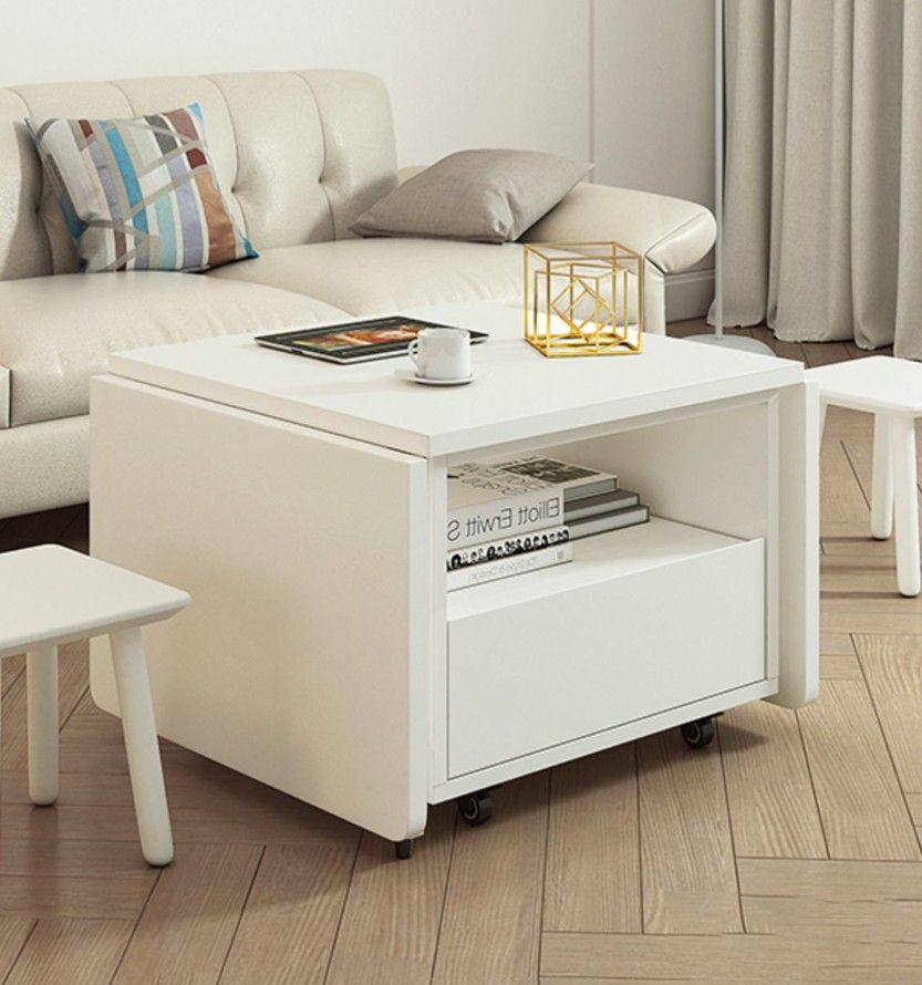 Extendable Coffee Table to Dining Table - white
