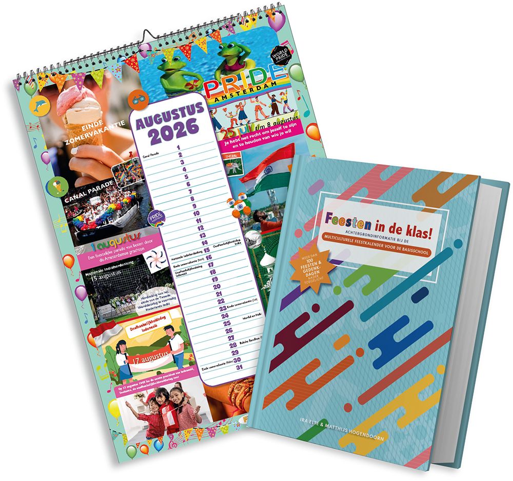 Pakket Multiculturele feestkalender '26/'27 (A2 formaat) + boek Feesten in de klas!