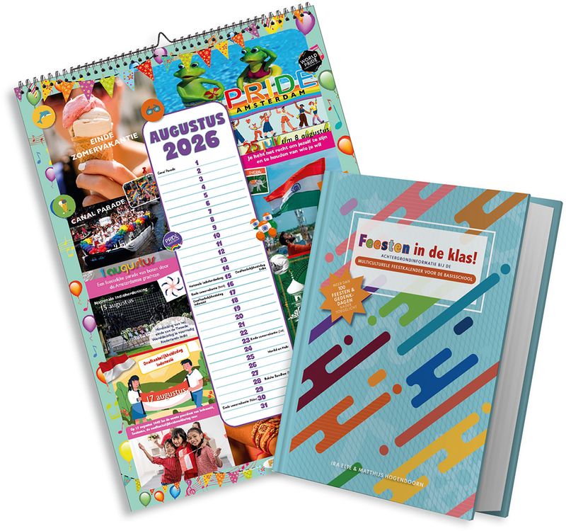 Pakket Multiculturele feestkalender '26/'27 (A2 formaat) + boek Feesten in de klas!