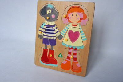 Peg puzzle “Girl and dog”