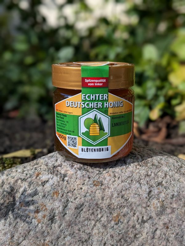 Blütenhonig, Sommertracht, flüssig, 250g Glas