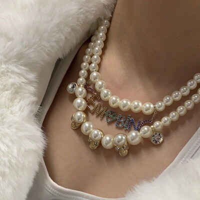 Pearl Skull Necklace