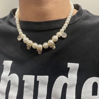 Pearl Skull Necklace