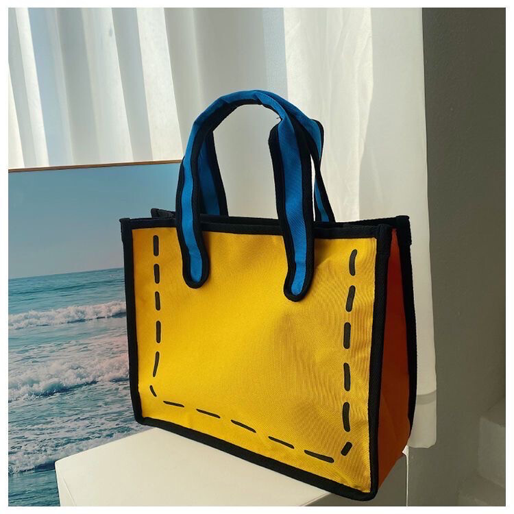 Fashion 2D Drawing Shoulder bag Cartoon School Tote Bag