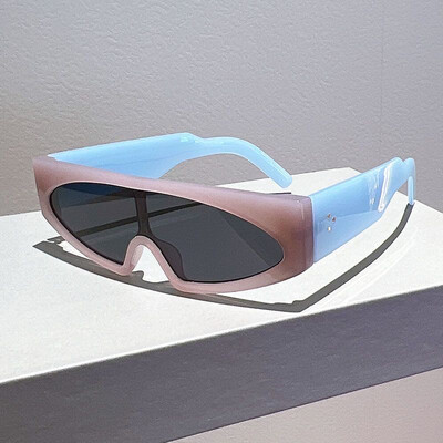 Retro Futuristic One Piece Shield Lens Sunglasses