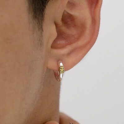 Smile Face Hoop Earrings