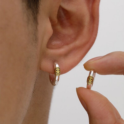 Smile Face Hoop Earrings
