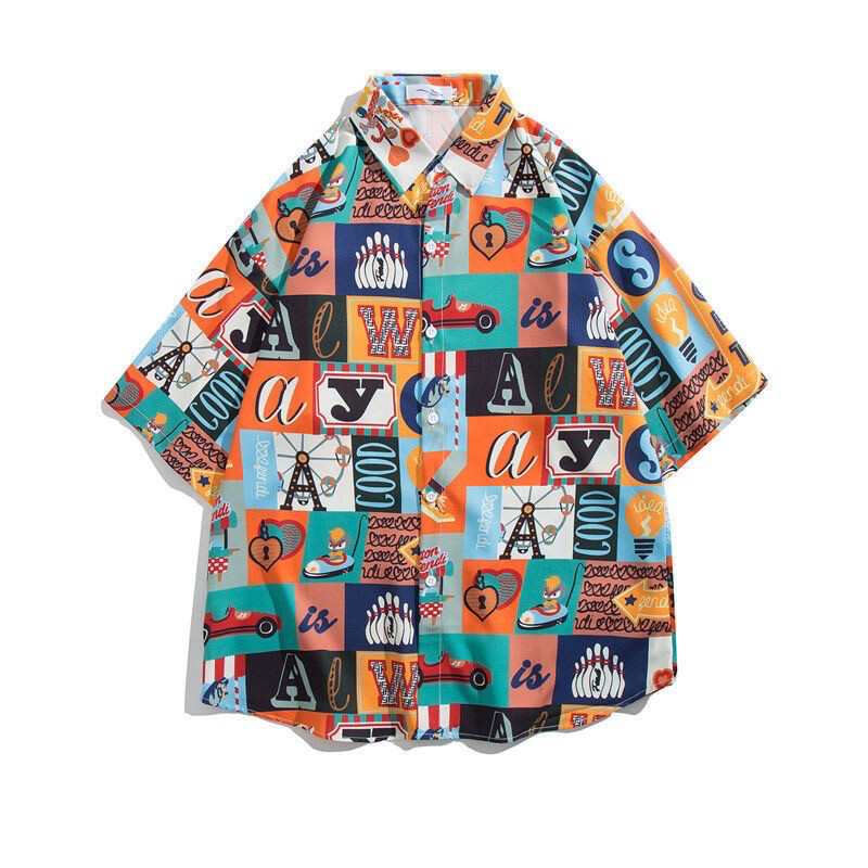 Vintage Shirt Summer Hawaiian Short Sleeve Shirt