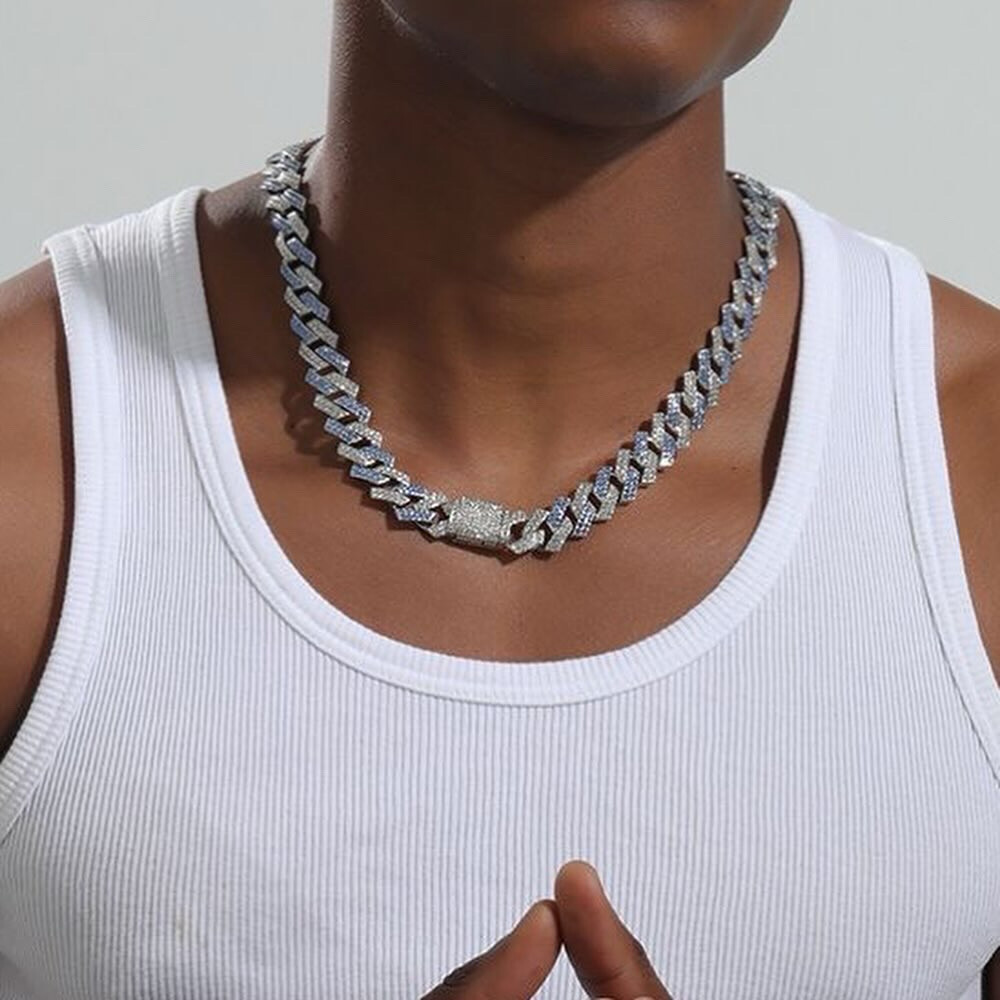 Zircon Rhinstones Cuban Chain