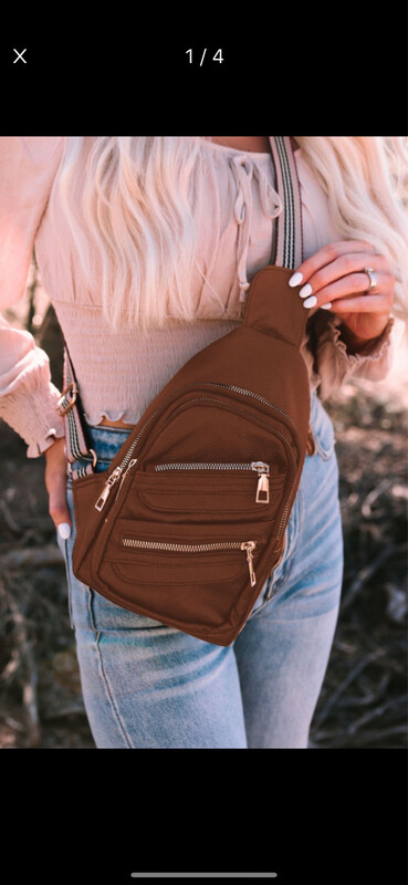 Brown Zipped Chest Bag