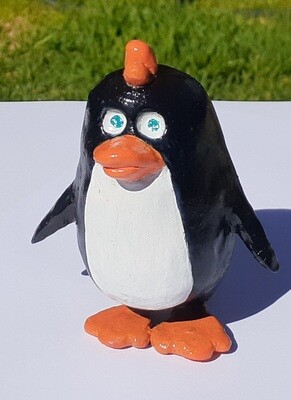 Clay sculpture of a penguin