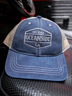 Oceanside Embroidery Navy Trucker Cap