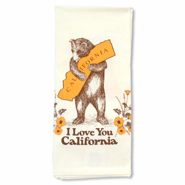 CA Bear & Poppy Tea Towel