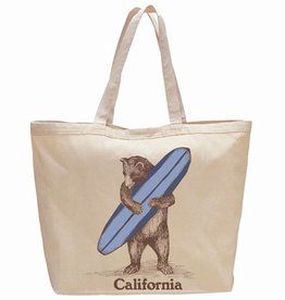 Large Surf Bear Beach Tote Bag