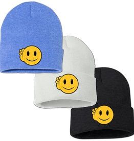 Smiley Face Beanie Black