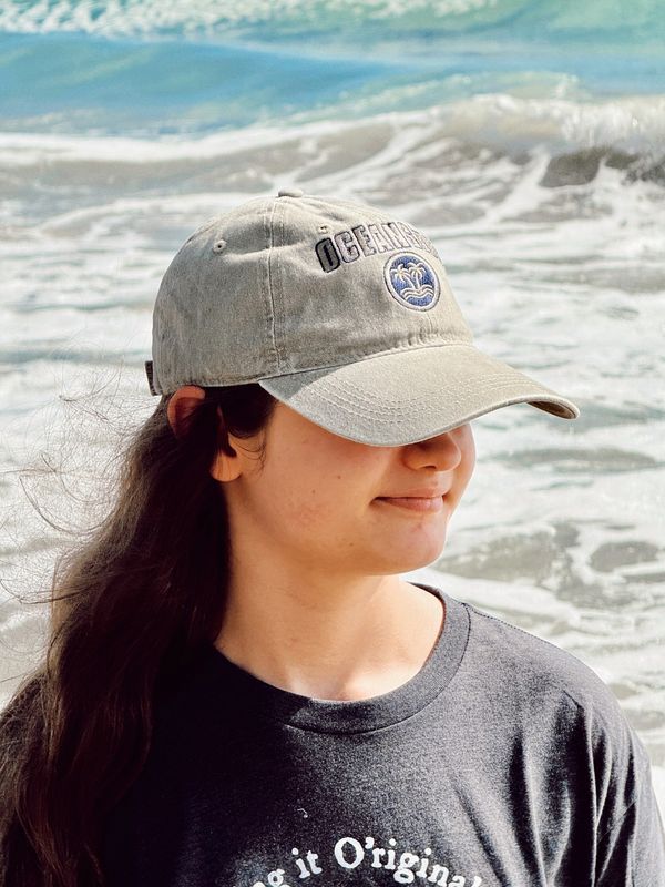 Palms-Wave in Circle Oceanside Khaki Twill Cap