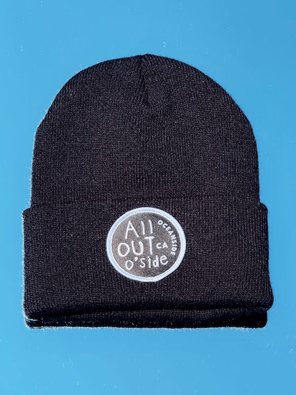 Black Beanie with Black Patch