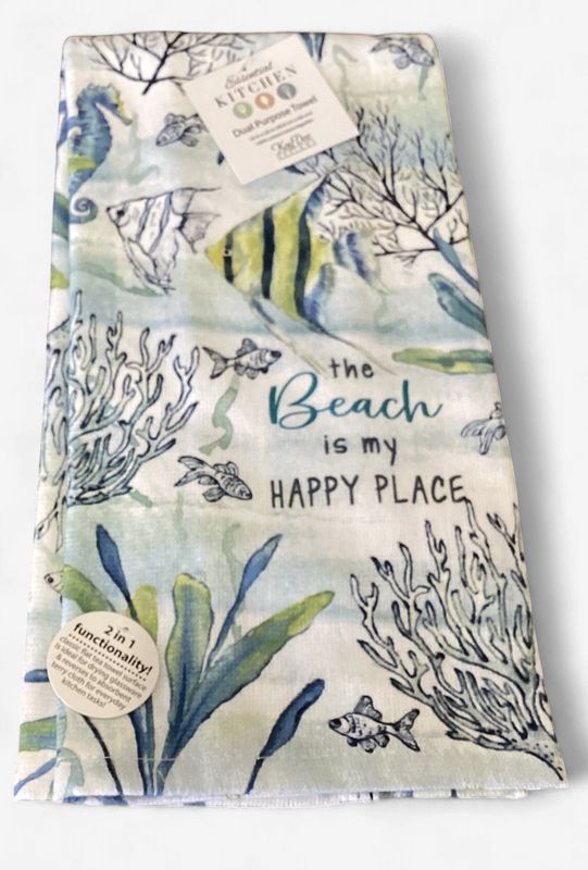 Beach is  my Happy Place Tea Towel