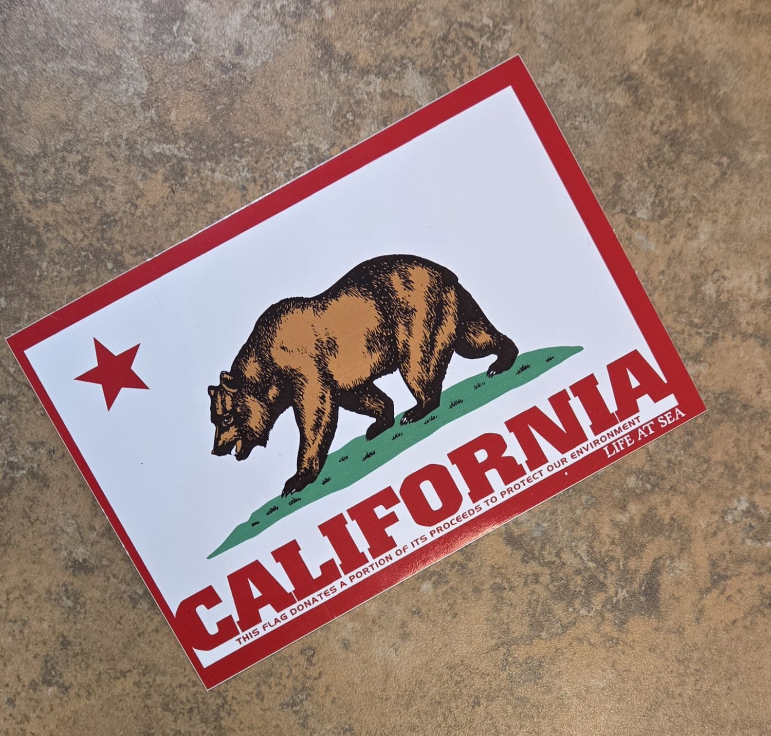 Lrg Sticker-CA Bear Flag (California)