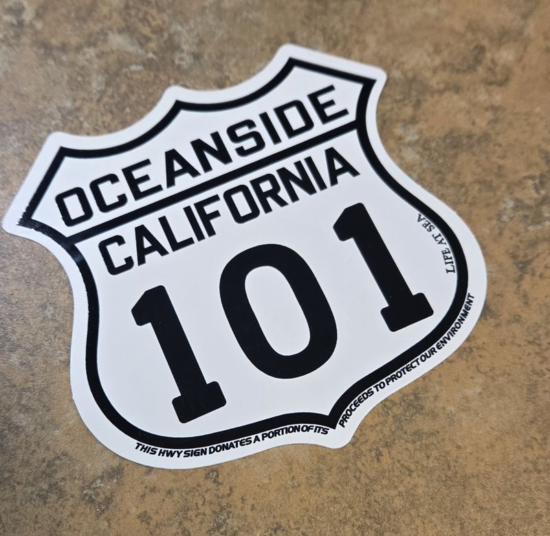 Lrg Sticker-Historic Oceanside Hwy 101